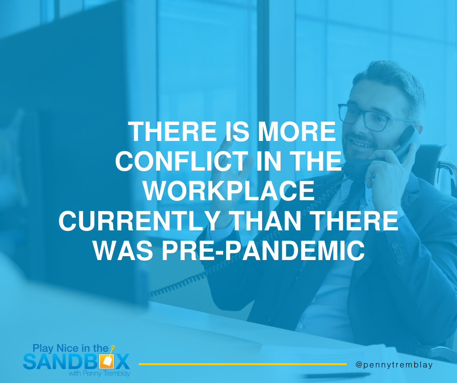 There is more conflict in the workplace currently than there was pre pandemic