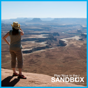 image of Penny Tremblay standing looking out at the edge of the Grand Canyon